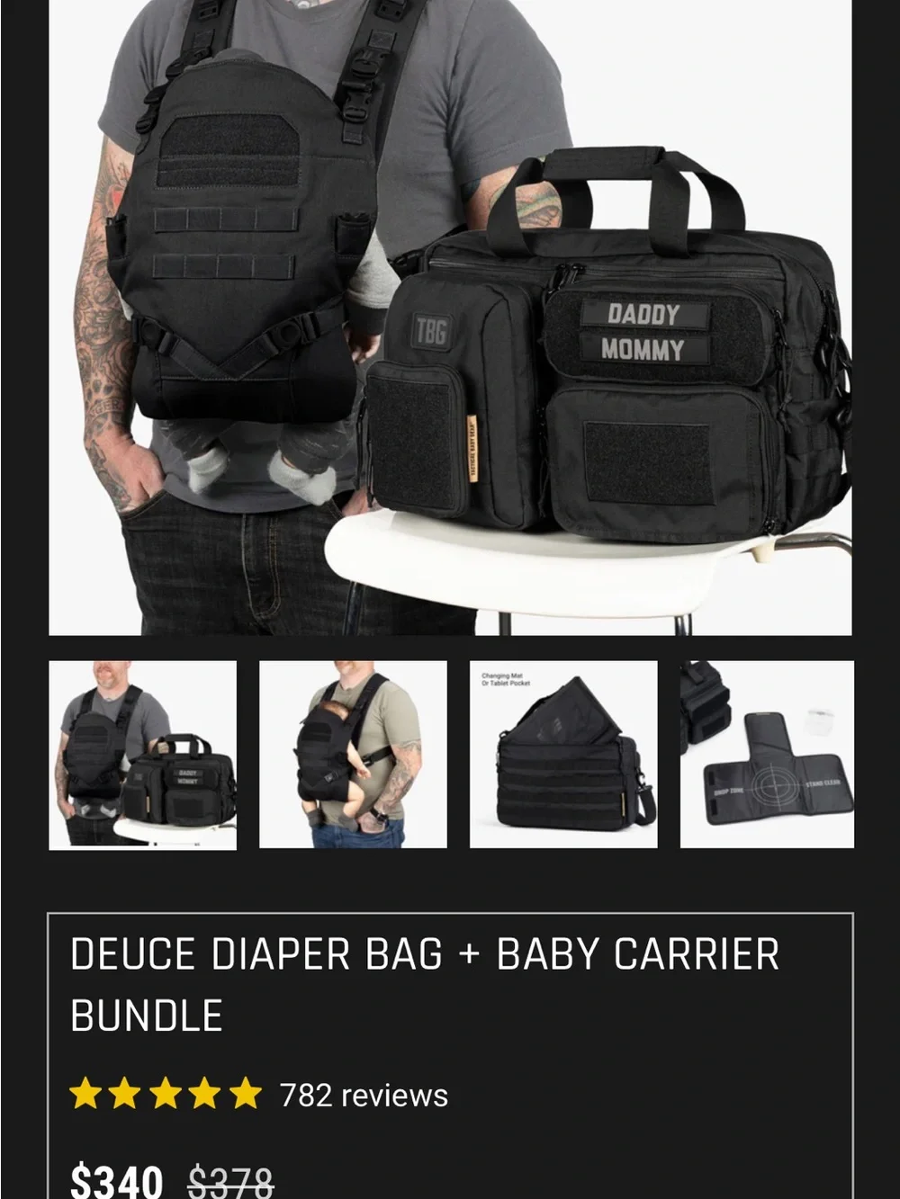 Black Tactical Duffel Bag with Multiple Pouches - Unbranded